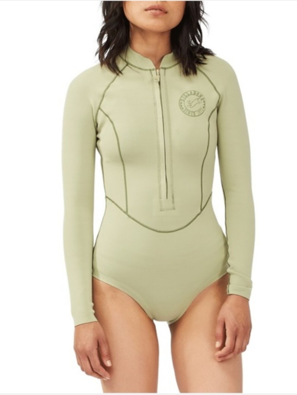 Billabong Salty Dayz Light Long Sleeve Spring Suit Size 8 In Avocado Green